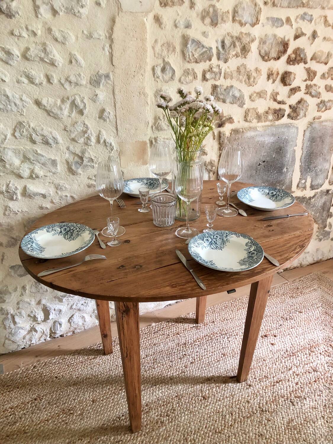 Antique round wooden table