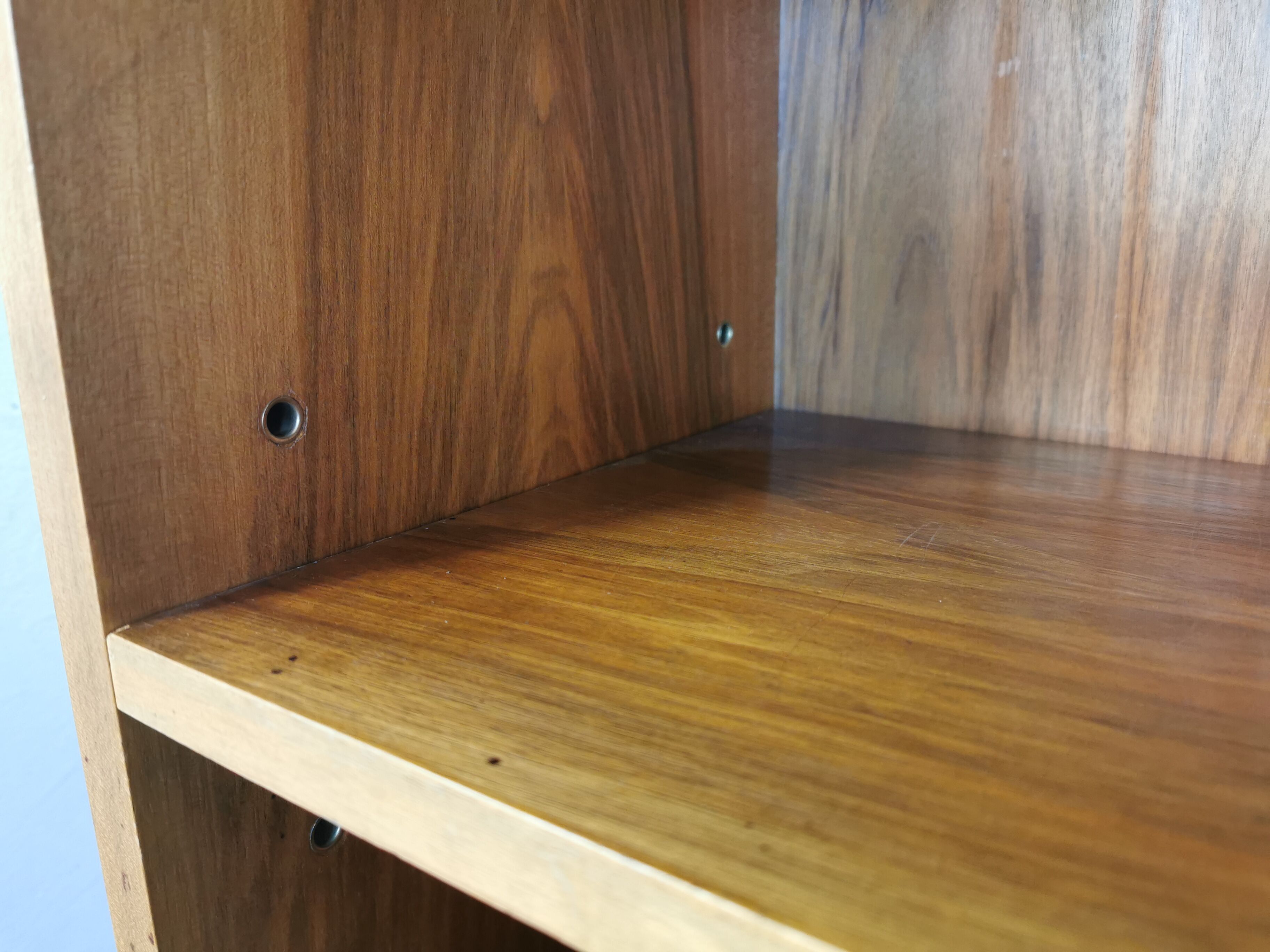 Shelf, vintage walnut veneer bookcase