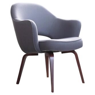 Fauteuil Eero Saarinen Knoll rembourré en laine grise du milieu du siècle