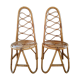 Paire de chaises en bambou et rotin années 70