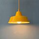Small vintage yellow industrial pendant light