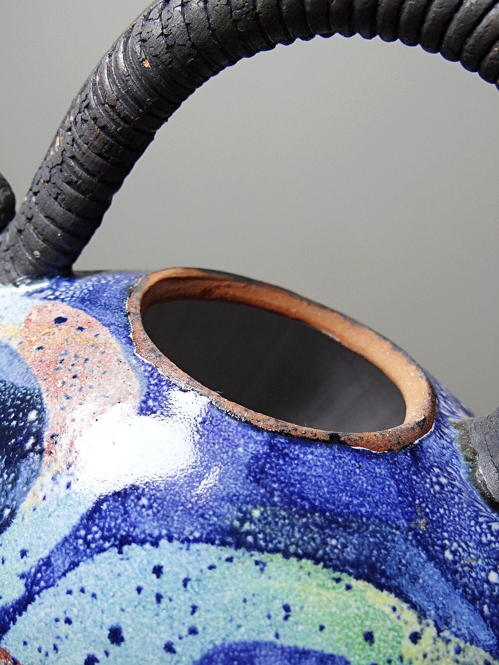 Terracotta teapot, US studio, 1950-1970 era, David Constantine White.