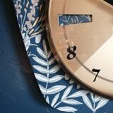 Vintage formica clock silent wall clock "Jura Flowers"