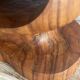 Vintage olive wood carved lamp 59cm