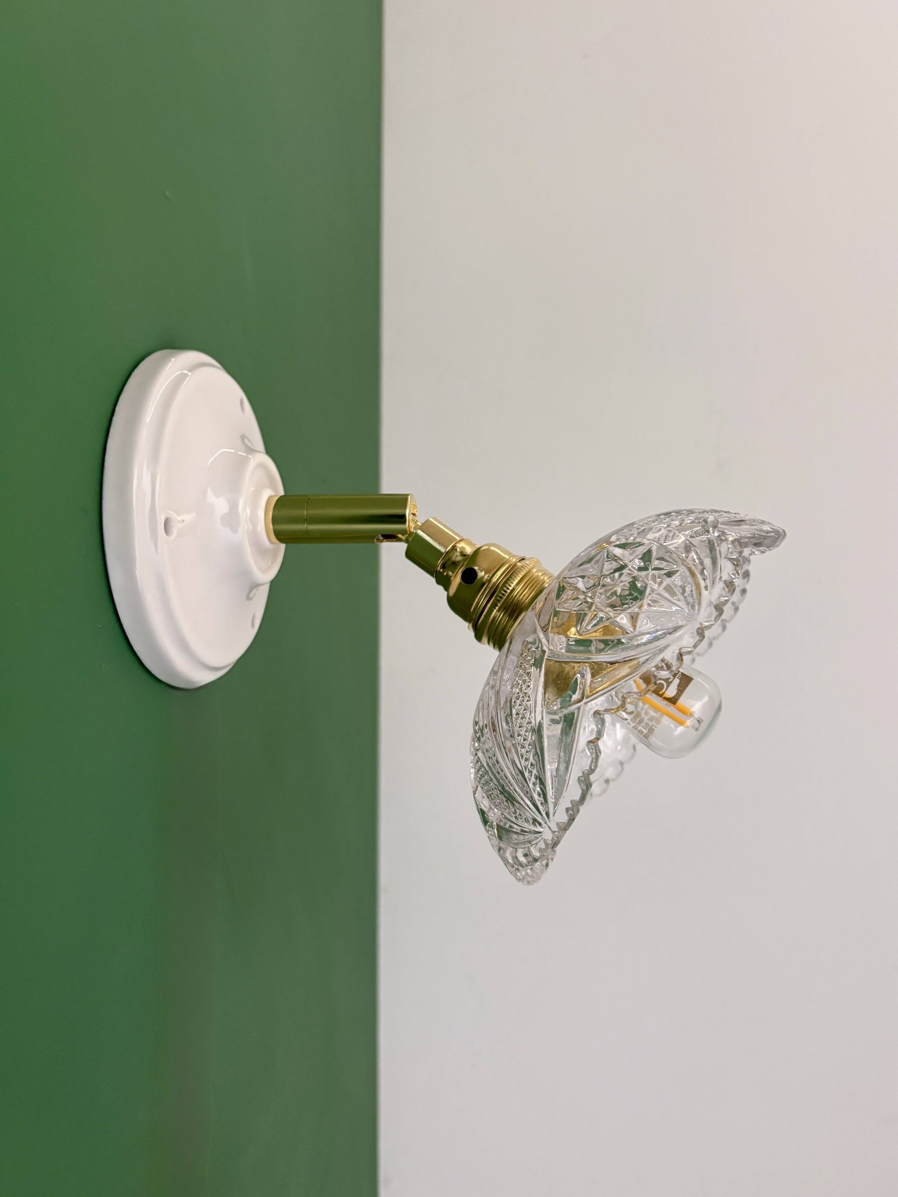 Vintage glass cut lampshade - tableware collection -