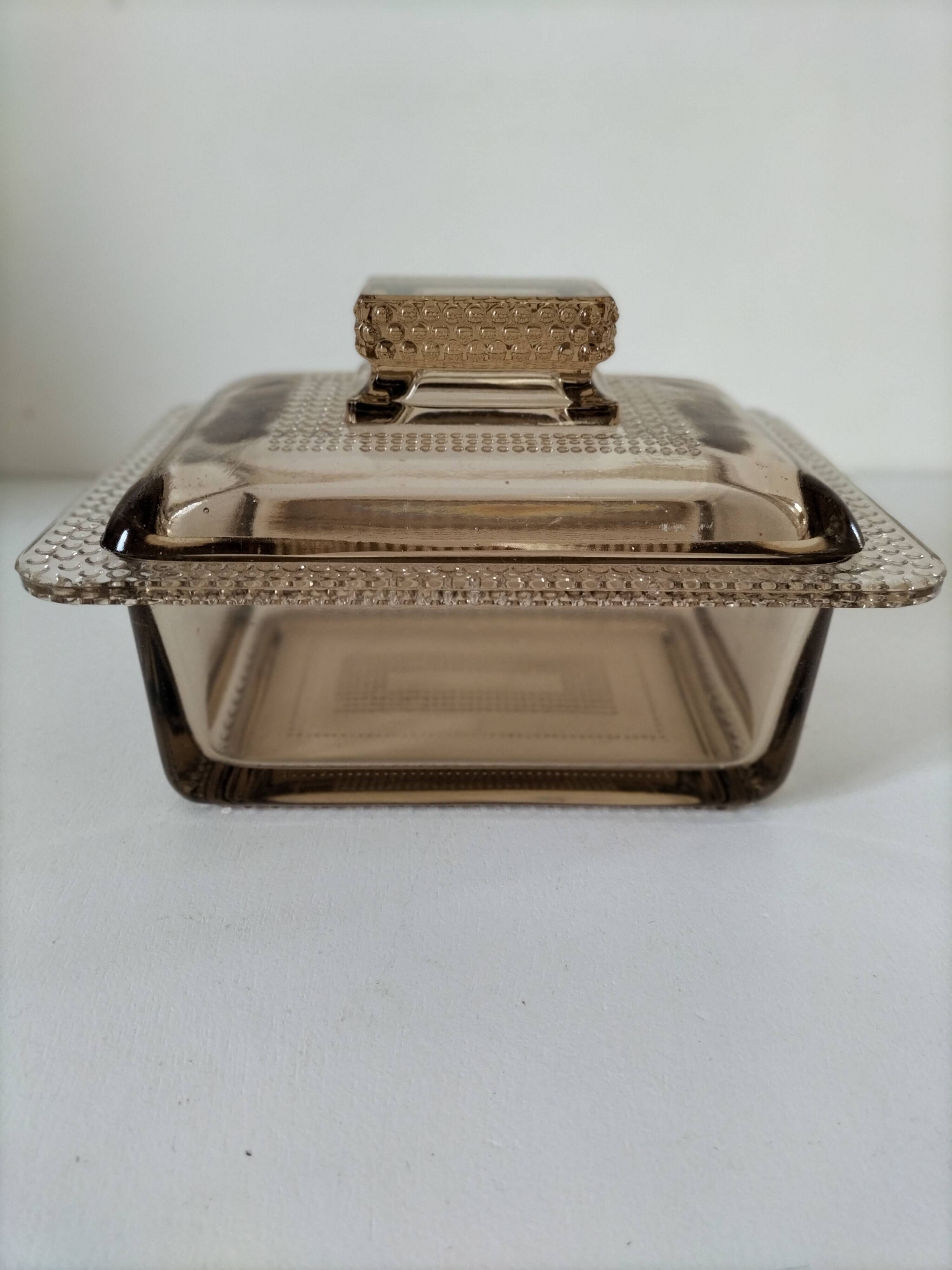 Vintage pressed glass box