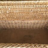 Vintage 60s rattan storage bench