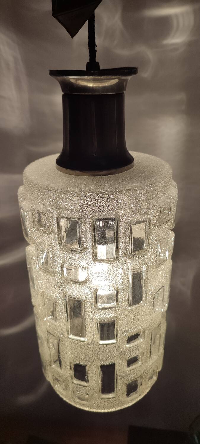 Lámpara de techo " Voghera" de cristal. Italia, 1970s.