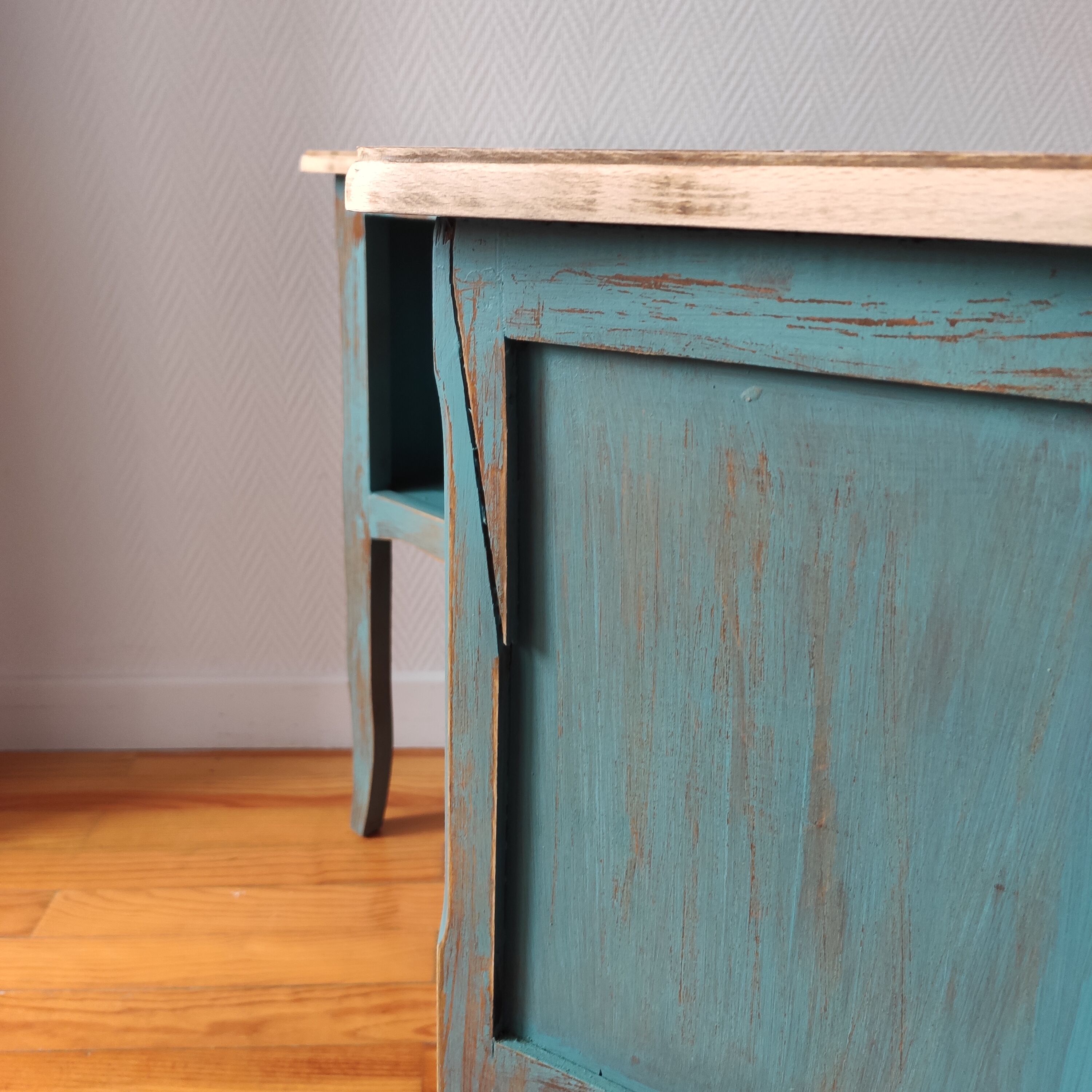 Pair of weathered bedside tables