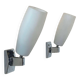 Pair of vintage adjustable wall lights, chrome and opaline, France 1970