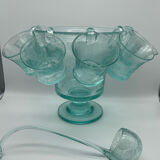 Punch service, Medici sangria in blue bubbled glass