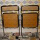 Pair of vintage folding chairs with caning 70