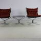 Seventies design special chromed metal Falcon chairs and table by Sigurd Re