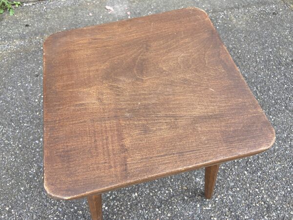 Tabouret ferme sapin bois tripode vintage