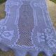 Handmade, blue-purple crocheted, vintage table runner or plaid