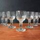 7 small transparent aperitif glasses vintage France