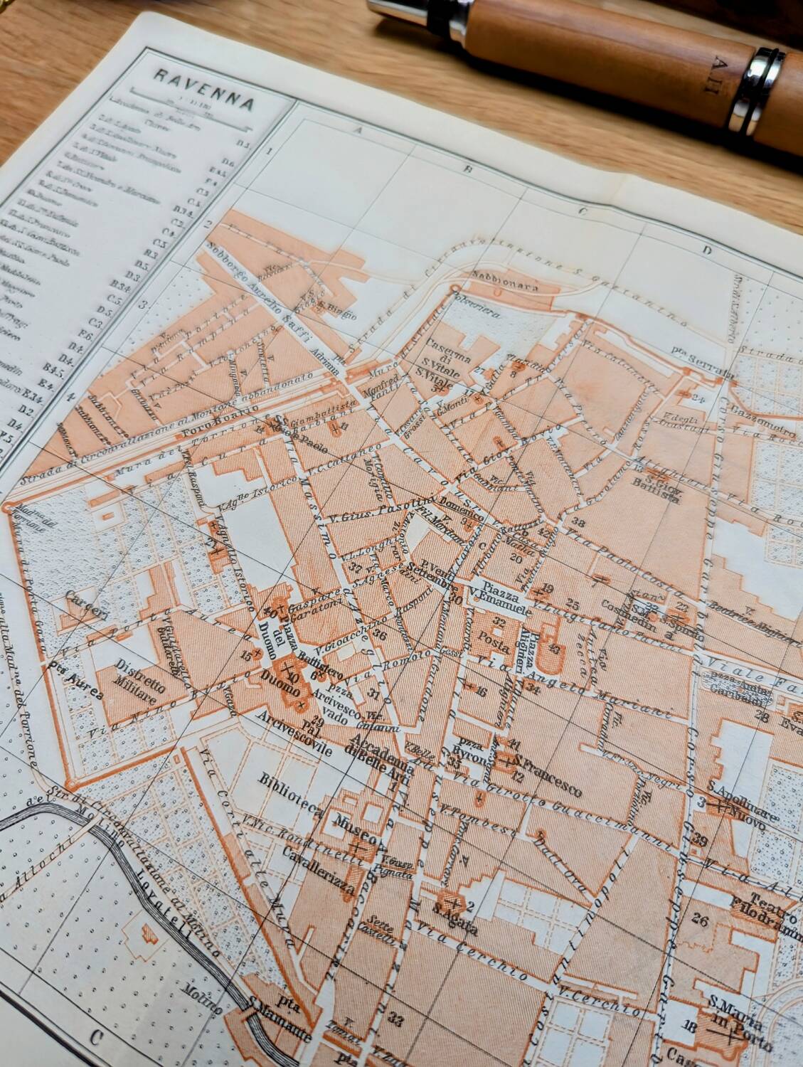 Printed in 1909, Map of Ravenna, Italy.