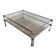 Large coffee table in plexiglass and chrome with a double glass top.