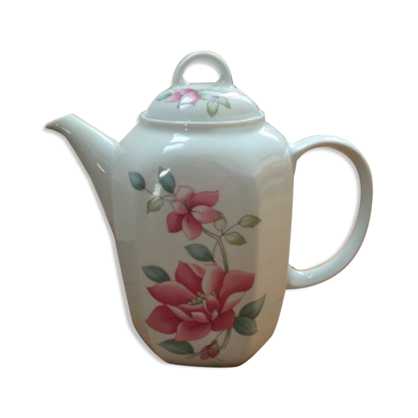 Cafetière ou théière en porcelaine vintage avec pot à lait