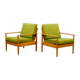 Paire de chaises longues en bois de hêtre d'après Grete Jalk pour France and Son