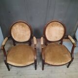 Pair of Louis XVI medallion armchairs