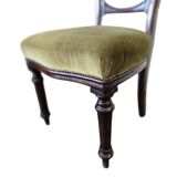 Set of 2 Victorian Balloon Back Chairs with Green Seats