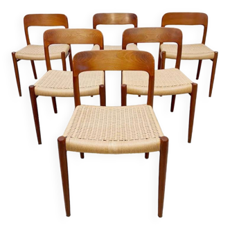 Chaises de salle à manger vintage modèle n°75 Niels O. Møller JL Møller