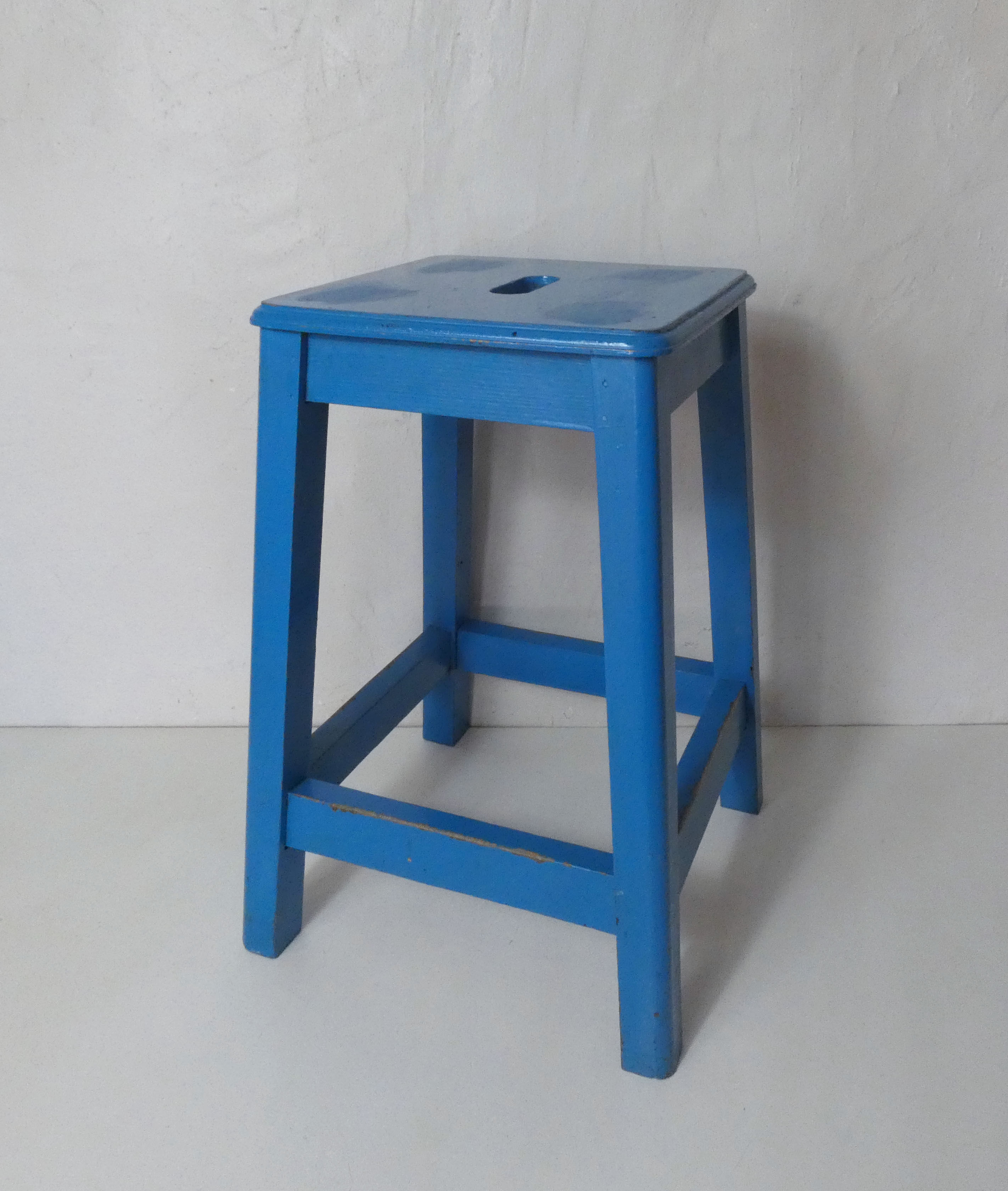 Painted wooden workshop stool