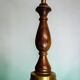 Vintage teak wood agua blue glass pendant lamp