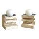 Pair of travertine candlesticks by Fratelli Mannelli, 1970