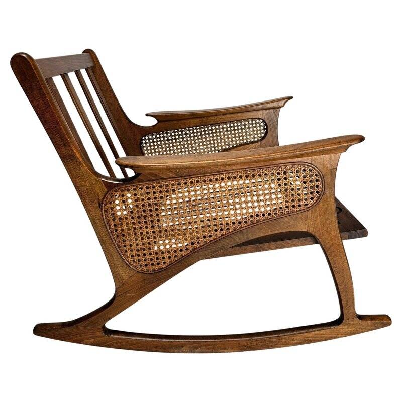 Mid-Century Modern Cane Rocking Chair, 1950s