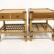 Set of 2 rattan bedside tables, Kenneth Bergenblad, Dux, Sweden, 1960.