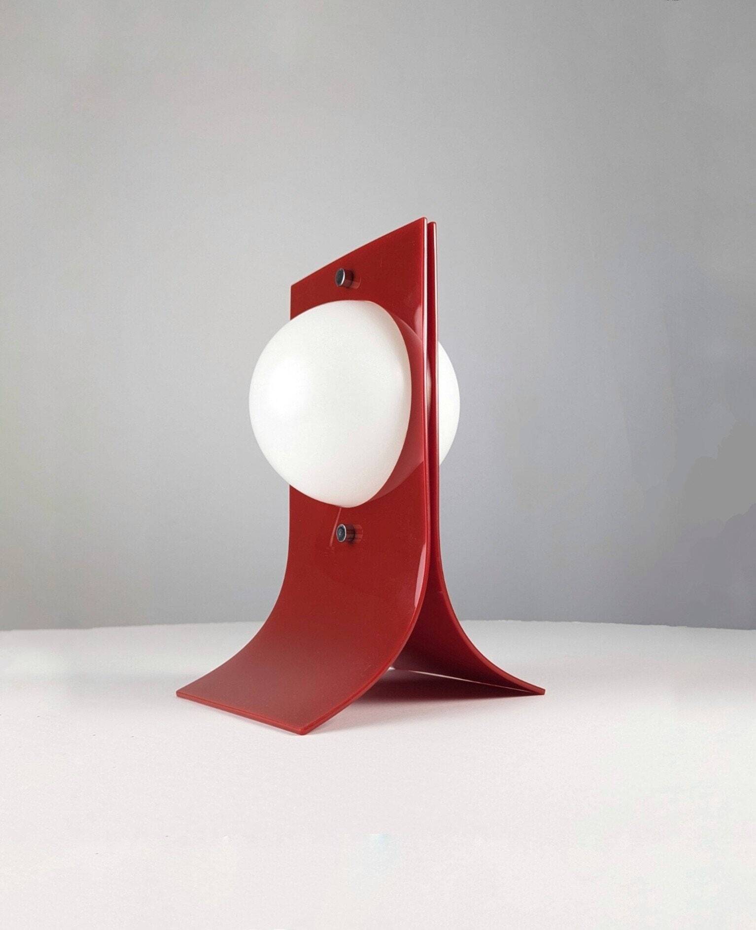 Red Acrylic Area Type Table Lamp by Neal Small, 1960s