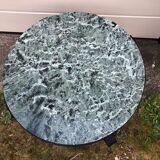 Low marble and black metal table