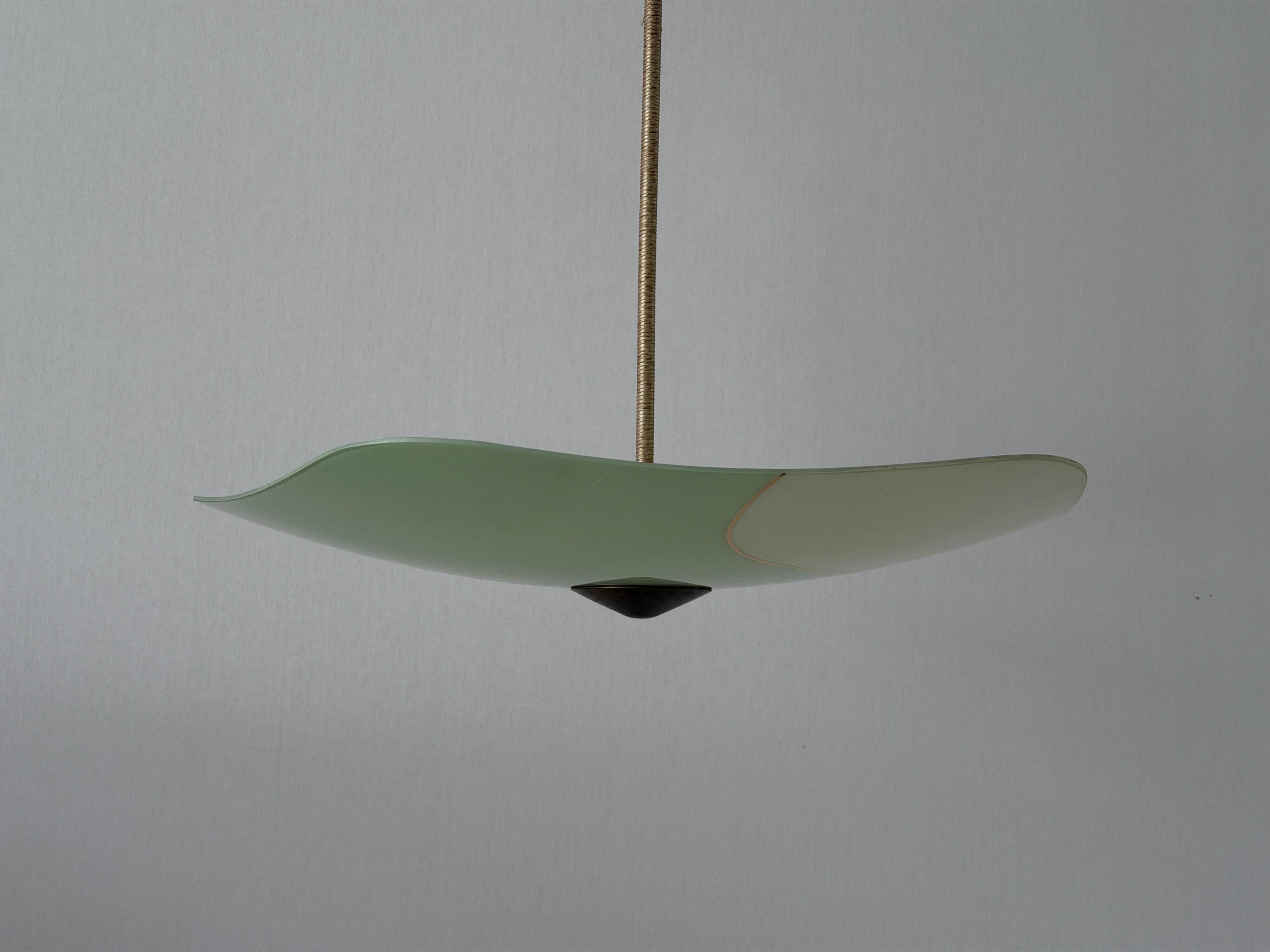 Art Deco pentagonal green glass ceiling light, 1940s, Germany