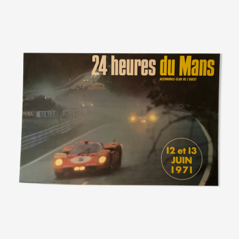 Affiche originale 24 Heures du Mans, 12 et 13 juin 1971