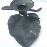Patinated Bronze Candlestick Flower Shaped