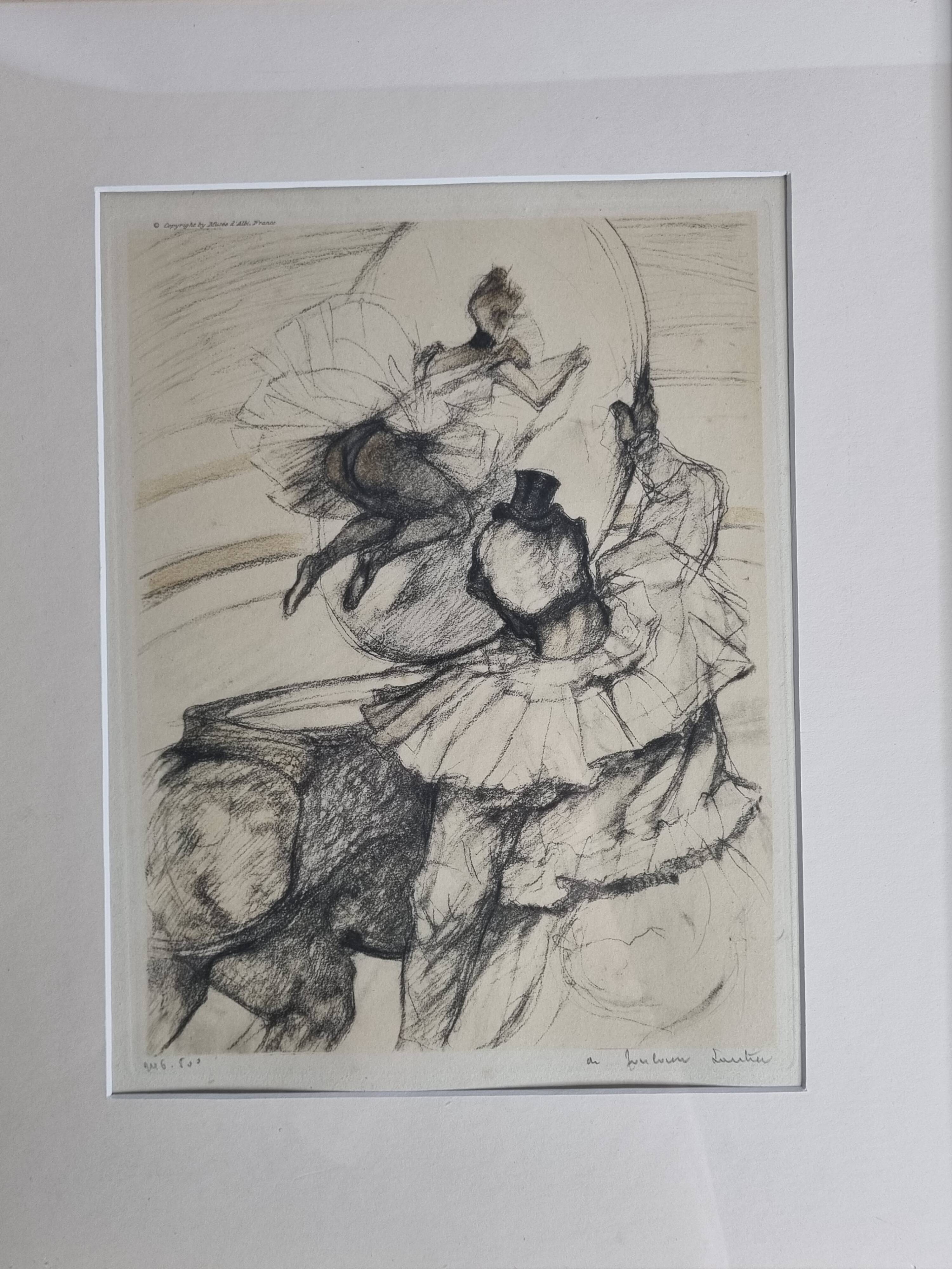 Numbered lithograph after Toulouse-Lautrec - "Panel Work Through a Hoop", 1952