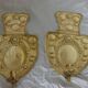 Large Baroque Style Mid-Century Brass Swedish Sconces