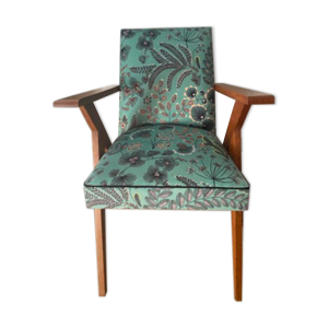 fauteuil bridge vintage - velours