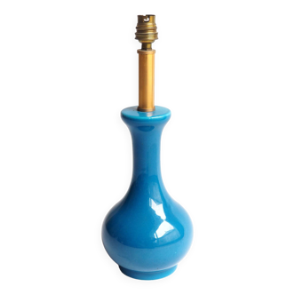 Pied de lampe en céramique bleue