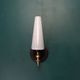 Pair of brass wall lights and speckled white glass tulips LAMP-6019