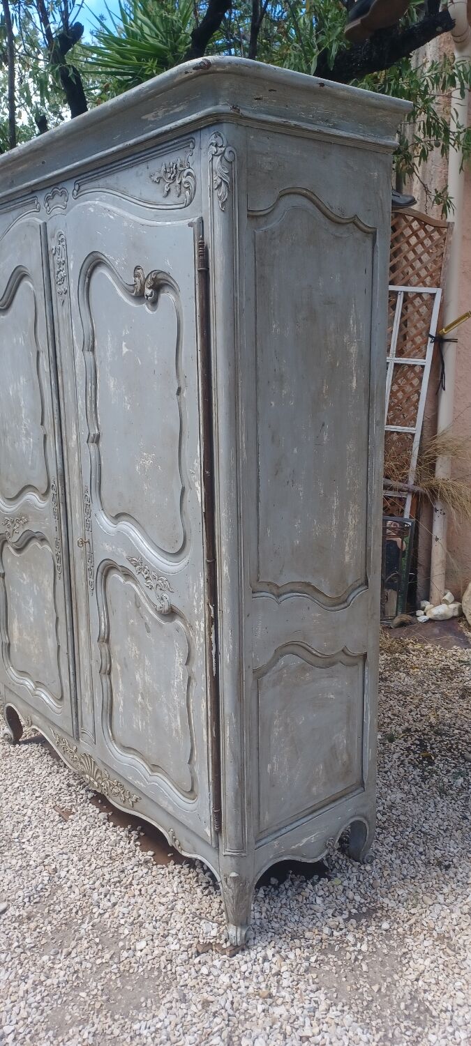 Old cabinet 18th century painted patinated