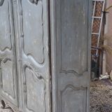 Old cabinet 18th century painted patinated
