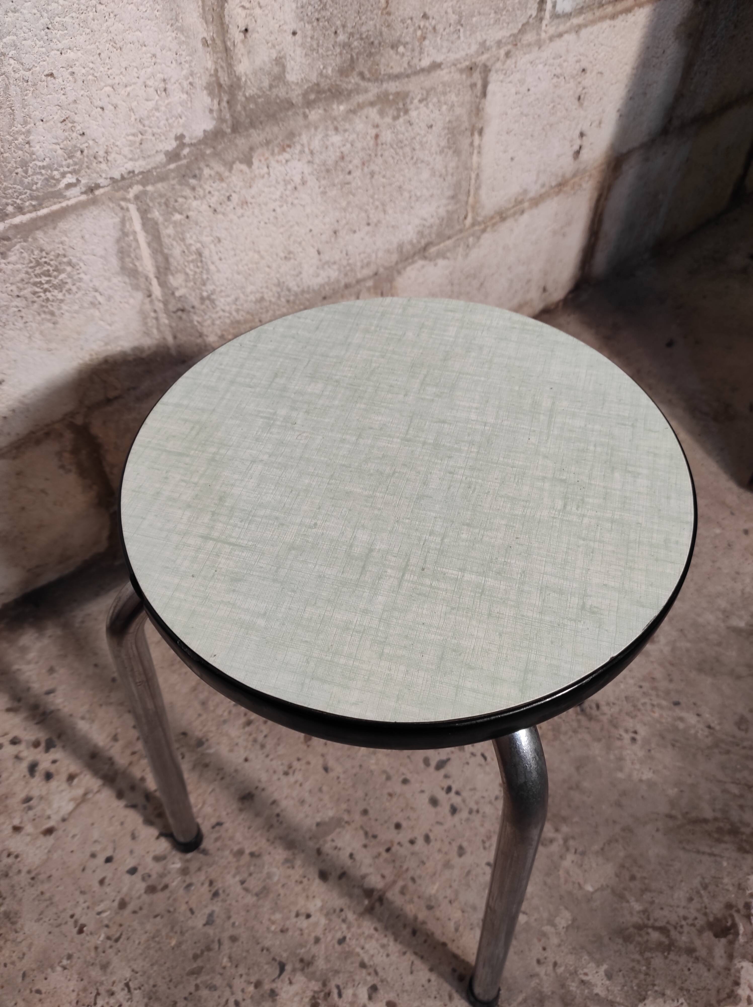 Green formica stool