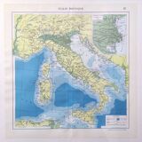 Italy Europe Venice vintage map 43x43cm from 1950