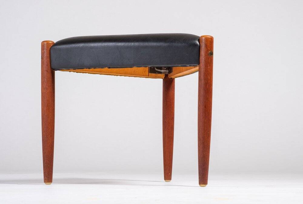 Three-Legged Teak Stool, Denmark, 1960s