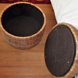 Trunk leather storage Ottoman