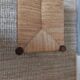 Vintage woven straw wooden stool