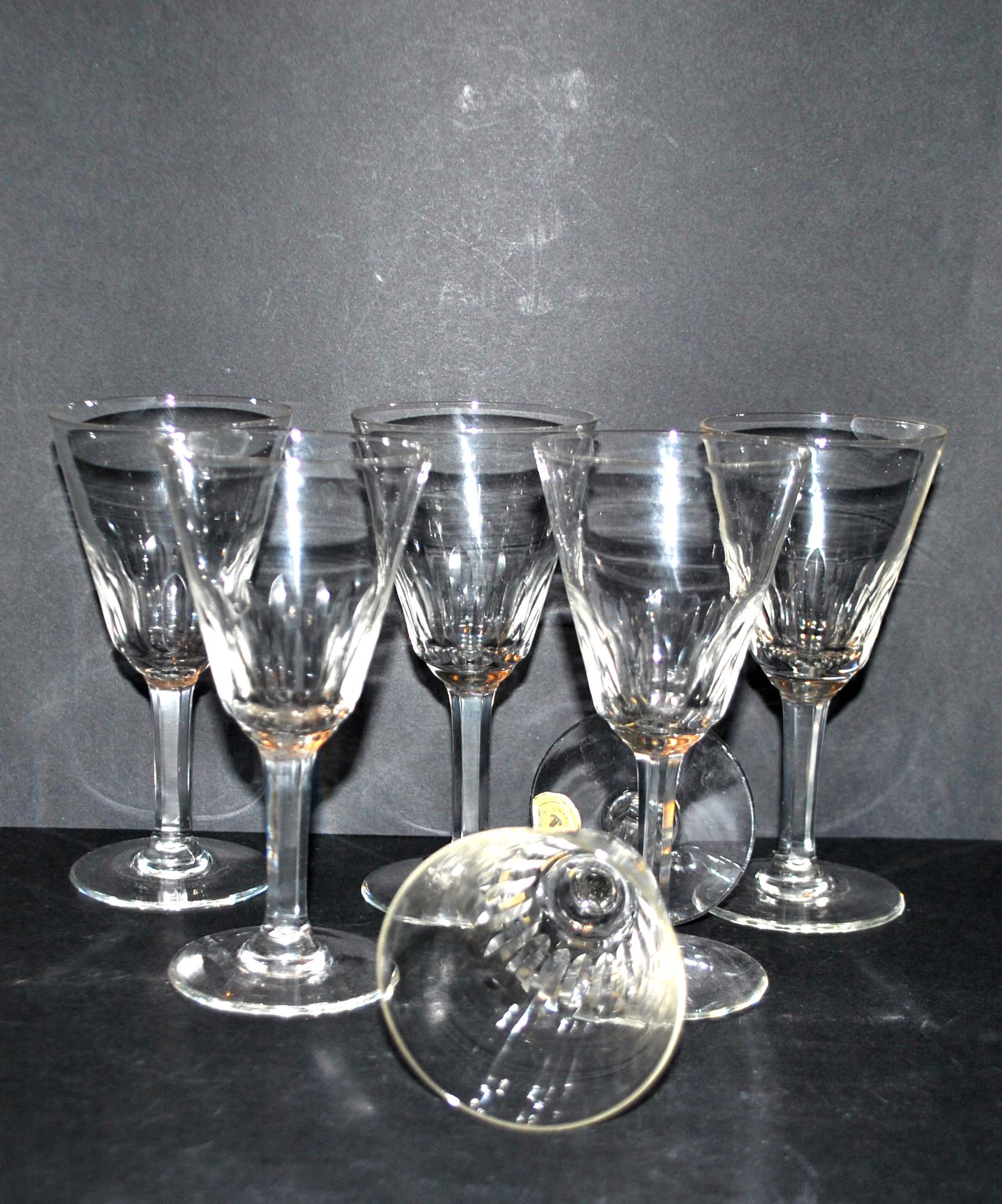 Series of 6 antique wine glasses in blown glass from meisenthal 1900 12.5 cm